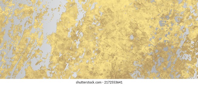 Vector watercolor art background. Marble. Gold watercolour texture for cards, flyers, poster. watercolour banner. Old paper. Stucco. Silver. Brushstrokes and splashes. Painted template for design.