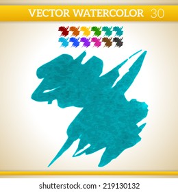 Vector Watercolor Artistic Splash for Design and Decoration. In rainbow color variations.