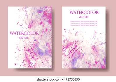 vector, watercolor artistic universal card. Hand Drawn textures. Design for poster, invitation, placard, brochure, flyer. 