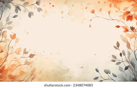 vector, watercolor autumn background, texture, pattern for design, template