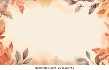 vector, watercolor autumn background, texture, pattern for design, template