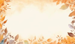 Vector Watercolor Autumn Leaves Background, For Design