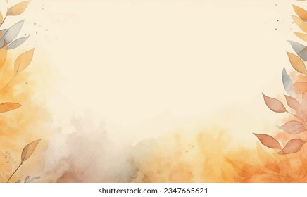 Vector watercolor autumn leaves background, for design