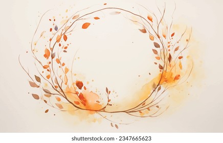 Vector watercolor autumn leaves background, for design