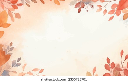 vector watercolor autumn leaves floral frame