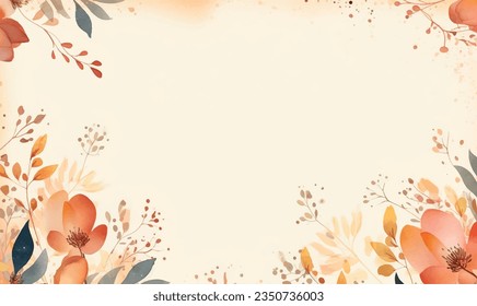 vector watercolor autumn leaves floral frame