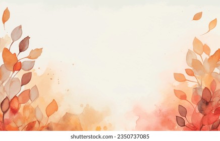 vector watercolor autumn leaves floral frame