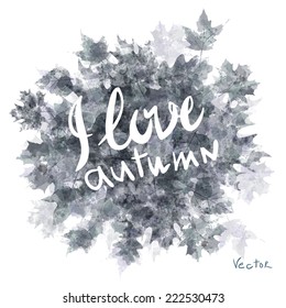 Vector watercolor autumn leaves maple leaf art flora