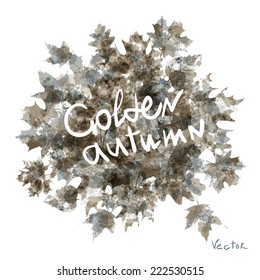 Vector watercolor autumn leaves maple leaf art flora