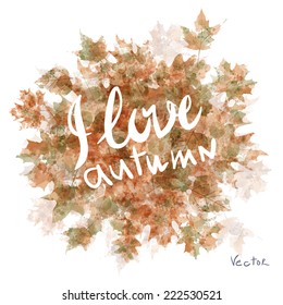 Vector watercolor autumn leaves maple leaf art flora