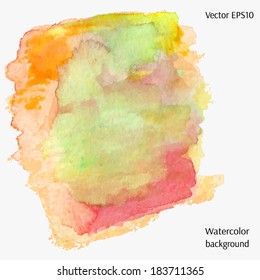 Vector watercolor background. Abstract watercolor hand drawn stain. Element for your design.