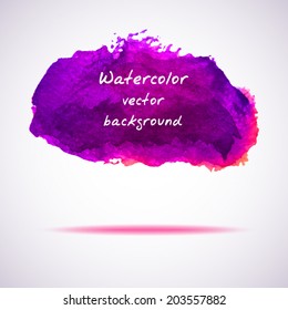 Vector watercolor background. Abstract watercolor hand drawn stain. Element for your design. 