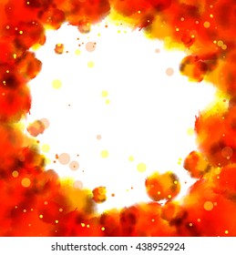 Vector watercolor background in autumn colors.