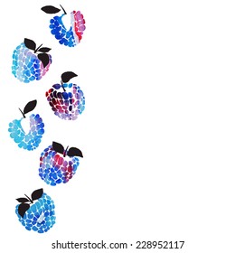 vector watercolor background with berries