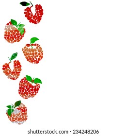 vector watercolor background with berries