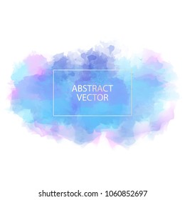 Vector watercolor background. Blue watercolor blot on a white background.