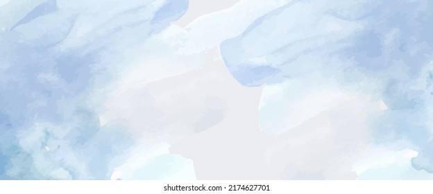 Vector watercolor background in blue sky color.