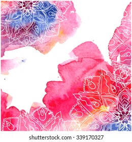 Vector watercolor background card