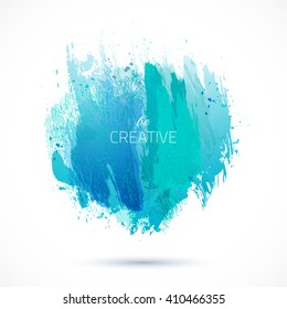 Vector watercolor background. Colorful abstract texture. Vector design elements. Grunge blue background. Vector watercolor splash.
