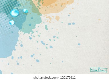 Vector watercolor background with drop water