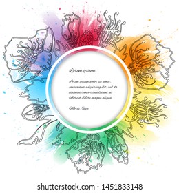 Vector watercolor background, elegant simple card templates. Party, baby shower templates