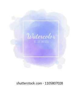 Vector Watercolor background. Frame. Isolated on white