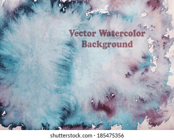 Vector watercolor background, fully editable eps 10 file with transparency effects in text