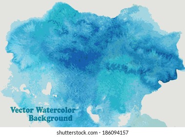 Vector watercolor background, fully editable eps 10 file with transparency effects in text