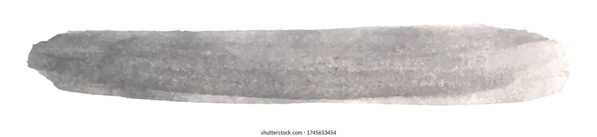 Vector watercolor background gray color smear, stock illustration for design and decoration, white background, banner, template, poster, card
