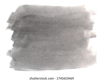 Vector watercolor background gray color smear, stock illustration for design and decoration, white background, banner, template, poster, card