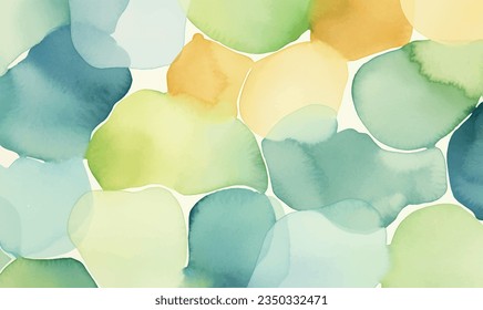 vector watercolor background, green and yellow