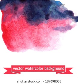 Vector watercolor background. Hand drawn watercolor backdrop
