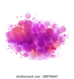 Vector watercolor background. Hand painted aquarelle splash. Abstract texture for card, poster, invitation. Creative design.