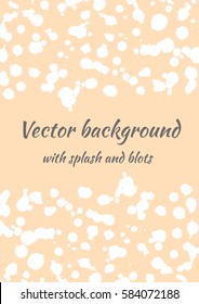 Vector watercolor background with ink blots, splash and brush strokes. Colorful creative artistic template for card, layout, cover