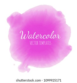 Vector Watercolor background. Isolated object on white