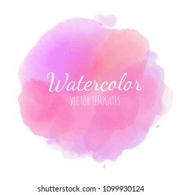 Vector Watercolor background. Isolated on white