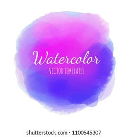 Vector Watercolor background. Isolated on white
