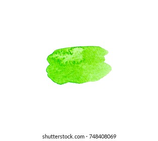 vector watercolor background , isolated on white  for text and design.  , colored of neon green and lime