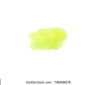 vector watercolor background , isolated on white  for text and design.  , colored of neon green and lime