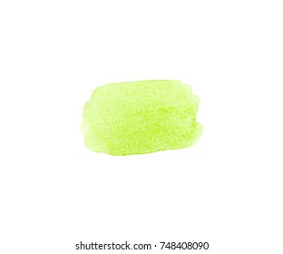 vector watercolor background , isolated on white  for text and design.  , colored of neon green and lime