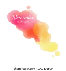 Vector Watercolor background. Isolated splash on white