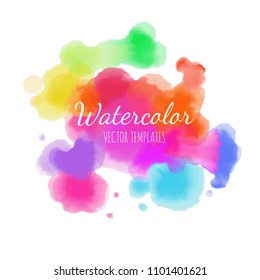 Vector Watercolor background. Isolated splash on white