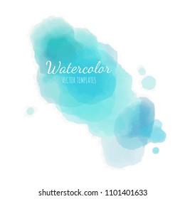 Vector Watercolor background. Isolated splash on white