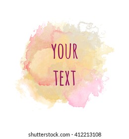 Vector watercolor background isolated. Watercolor texture, stains, watercolor splash. watercolour splash. Pastel, pink, light, transparent tone.