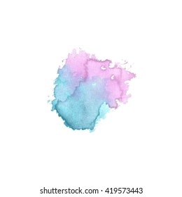 Vector watercolor background isolated. Watercolor texture, stains, splash. Pastel, pink, light, transparent tone.