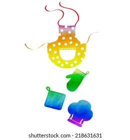 vector watercolor background a kitchen-themed