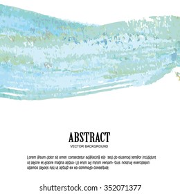 Vector watercolor background. Light water blue watercolor banner for web design. Vector illustration. Place for your text