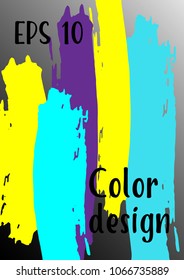 Vector watercolor background. Modern abstract background with multicolored brush strokes. Template of design. Suitable for the design of banners, posters, booklets, reports, magazines. EPS 10.