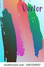 Vector watercolor background. Modern abstract background with multicolored brush strokes. Template of design. Suitable for the design of banners, posters, booklets, reports, magazines. EPS 10.