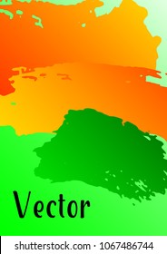 Vector watercolor background. Modern abstract background with multicolored brush strokes. Template of design. Suitable for the design of banners, posters, booklets, reports, magazines. EPS 10.